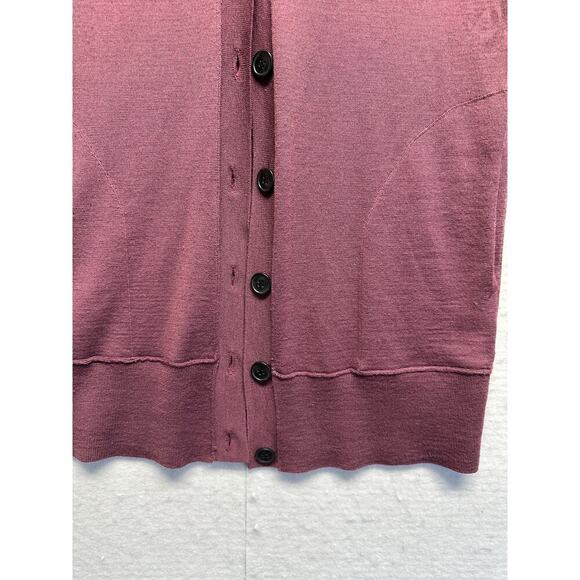 J.Crew 100% Merino Wool Longline Button Front Cardigan Sweater L Muted Purple - Picture 4 of 9